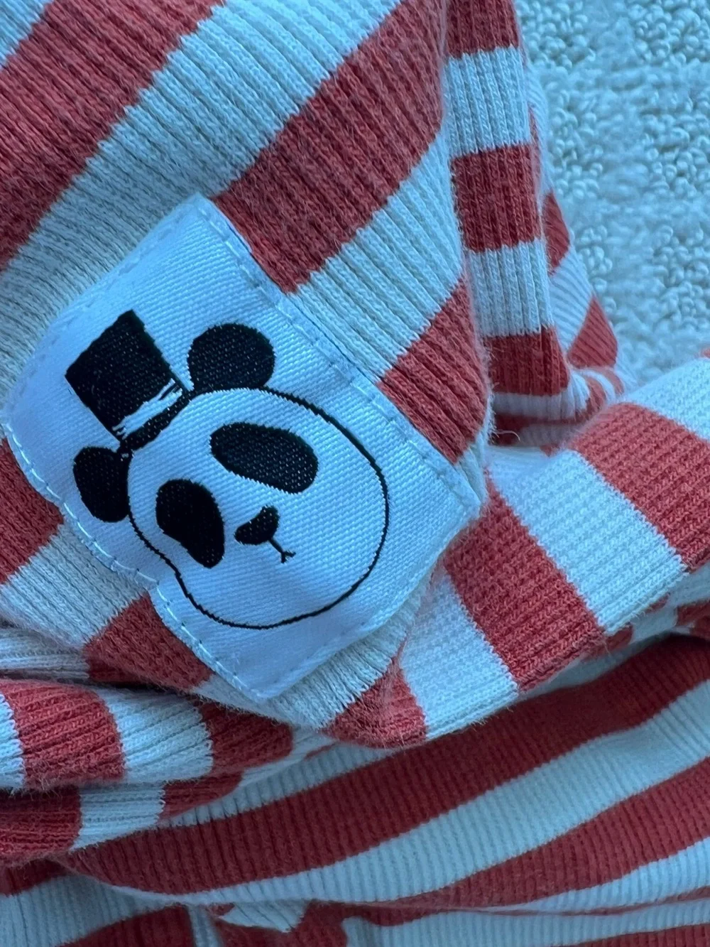 Mini Rodini Red and White Striped Zip One-Piece Footie